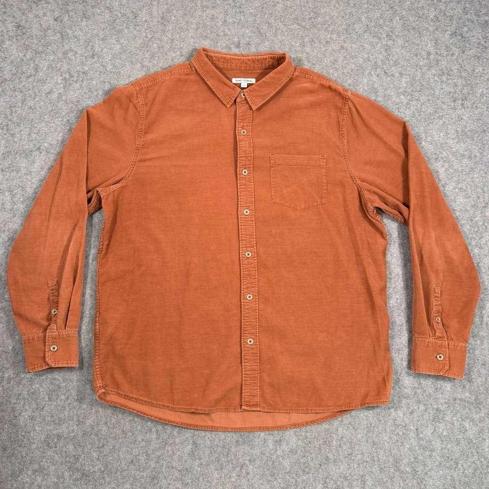 Banks Journal Sierra Brown Roy Long Sleeve Button Woven Shirt‎ Men's Size Large